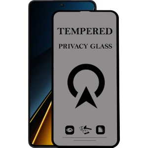 Kzy Xiaomi Poco X6 Pro ile Uyumlu Tam Kaplayan Privacy Hayalet Temperli Ekran Koruycu Cam