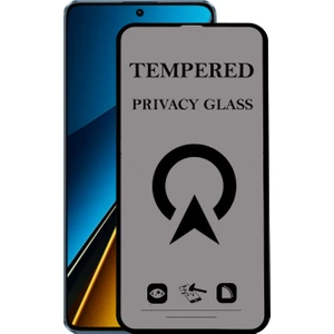 Kzy Xiaomi Poco X6 ile Uyumlu Tam Kaplayan Privacy Hayalet Temperli Ekran Koruycu Cam