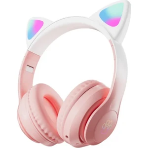Stn-28 Pro Sevimli Kedi Kulaklı LED Işıklı Katlanabilir Kablosuz Kulaküstü Bluetooth Kulaklık
