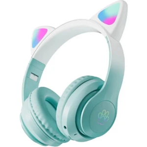 Stn-28 Pro Sevimli Kedi Kulaklı LED Işıklı Katlanabilir Kablosuz Kulaküstü Bluetooth Kulaklık