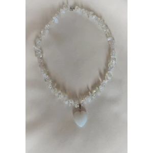 Bade Accessories Opalit Ay Taşı  Kalp Kırıktaş Doğaltaş Kolye