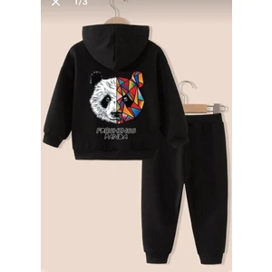 Panda Baskılı Kapşonlu Çocuk Takımı