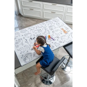 Su Geçirmez Makinada Yıkanabilir Tekrar Boyanabilir Boyama Örtüsü Eğitici Oyun Halısı Matı 100x150