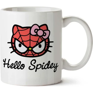 Spiderman Hello Spidey Hello Kitty Iki Tarafı Baskılı Kupa Bardak
