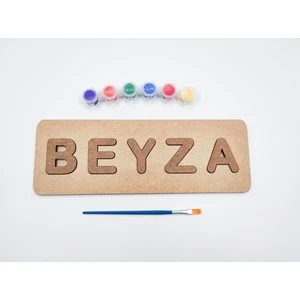 Ahşap Puzzle Boyama Seti Isme Özel
