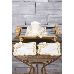 Bonny Home Kelebek Gold Kokteyl Sunum Peçetesi Nakış Işlemeli Kahve Sunumluk Peçete