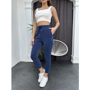 Elif Özbey Lacivert Orjinal Yırtmaçlı Modal Eşofman