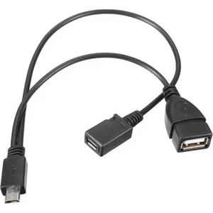 Powermaster USB Dişi Micro USB Erkek-Dişi Y Otg Kablo 20 cm Micro Girişi USB Ye Çevirici Dönüştürücü