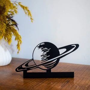 Woody Metal Satürn Ayaklı Masa Dekoru, Dekoratif Obje Masa Süsü, Biblo, Ofis Masa Süsü Satürn Dekor, Hediyelik