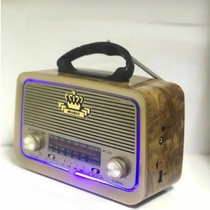 301 Nostaljik Ahşap/kahve Usb-Tf Bluetooth 3 Band Klasik Radyo