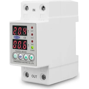 Voltaj ve Akım Koruma Rölesi Monofaz 40A Yüksek Gerilim ve Akım Koruyucu Röle Elektrik Bekçisi