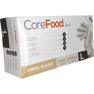 Nitril Vinil Şeffaf Pudrasız Eldiven L Beden 100'LÜ