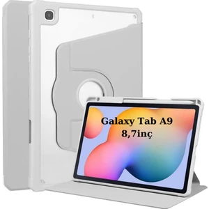 Samsung Galaxy Tab A9 8.7inç X110 X113 X115 X117 Kılıf Termik Kalem Bölmeli Dönebilen Standlı Kılıf