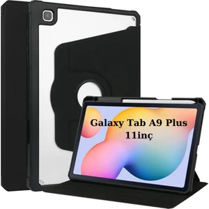 Samsung Galaxy Tab A9 Plus X210 X213 X215 X217 Kılıf Termik Kalem Bölmeli Dönebilen Standlı Kılıf