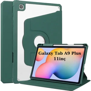 Samsung Galaxy Tab A9 Plus X210 X213 X215 X217 Kılıf Termik Kalem Bölmeli Dönebilen Standlı Kılıf