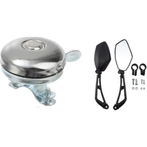 Bisiklet Krom Zil & Kelepçeli Ayna Set