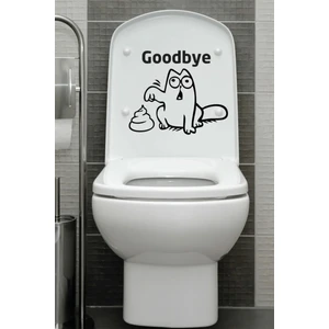 Hediyene Bak Good Bye | Kedi Klozet Kapağı Sticker | Banyo Wc Sticker