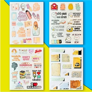 Hediye Ofisi 16 Sayfa Özel Tasarım Rengarenk Sticker Kitabı My Dıy Sticker Book 24X17 cm