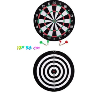 Ceydef Sport Dart Tahtası 12" 30 cm 4 Adet Iğneli Ok Çift Taraflı Kullanım Dart Seti