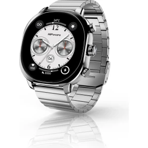 AIX Bluetooth 5.3 IP68 Su Geçirmez Always On Display AMOLED Ekran 1.43 inç Arama Özellikli iOS&Android Uyumlu Nabız Spor Kan Oksijen Takibi 37mm Akıllı Saat Gümüş