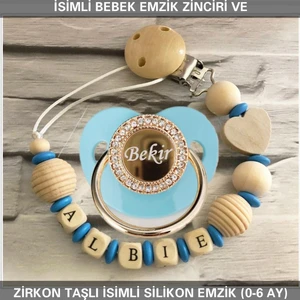 Sahi Aksesuar Isimli Bebek Emzik Zinciri ve Bebek Silikon Emzik Seti (0-6 Ay/yeni Doğan) SAHI_0784
