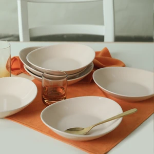 Krem Stella Yemek Tabağı 22 cm 6 Adet 030
