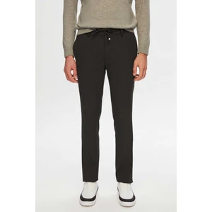 Slim Fit Antrasit Beli Lastikli Bağcıklı Fermuarlı Likralı Rahat Jogger Pantolon 2HC03ORTJGR01