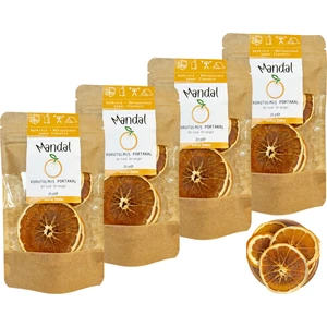 Kurutulmuş Portakal 100 gram (4*25 gram) Portakal Kurusu Kurutulmuş Meyve Kurusu Dilimleri