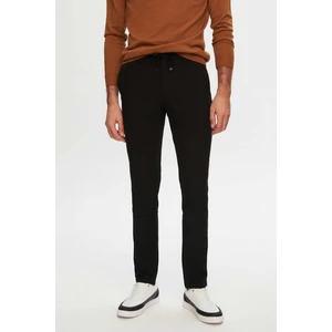 Slim Fit Siyah Beli Lastikli Bağcıklı Fermuarlı Likralı Rahat Jogger Pantolon 2HC03ORTJGR01