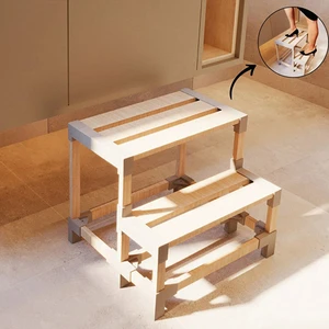 Fi x wood Iki Basamaklı Tabure Masif Ahşap Modüler 2027 2'Li Basamak