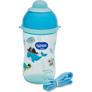 Wee Baby 171 Akıtmaz Suluk Alıştırma Mavi Pipetli Bardak 380 ml