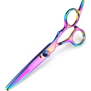 Rainbow Saç Berber Kuaför Makası Düz Uçlu 6.5 Inç Saç Kesim Makası Hair Style XLQ501A