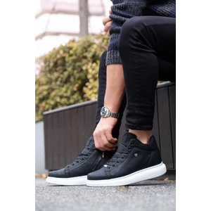 L.a Polo 061 Siyah Renk Beyaz Tabanlı Erkek Günlük Ayakkabı