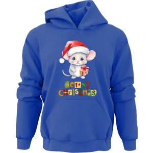 Ada Bebek Çocuk Happy New Year Noel Sincap Baskılı Kapşonlu Sweatshirt