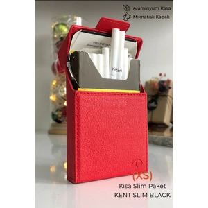 Cig Box Deri Aluminyum Kasa (Xs) Kısa Ince Slim Sigara Çantası