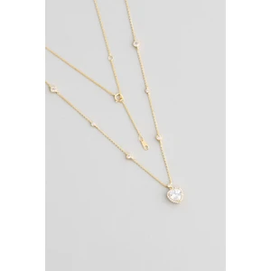 So CHIC Aşk Kalbi 18 Ayar Sarı Altın Kaplama 45 cm  Gümüş Minimal Kolye