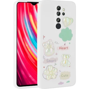 Xiaomi Redmi Note 8 Pro Uyumlu Kılıf Renkli Kabartma Figürlü Parlak Telefon Kılıfı Kapak