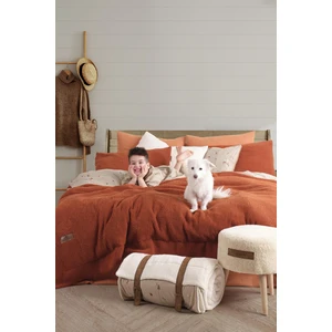 İyi Geceler İstanbul Sherwood Tek Kişilik Yatak Örtüsü Seti Kiremit