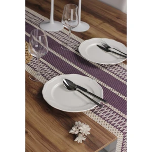 Tropik Home Pamuk Örme Püsküllü Dantel Runner Organik Pamuk Turkuaz Runner  35X145 cm Runner Sunum Örtüsü