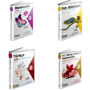Aydın Yayınları LGS 8. Sınıf Matematik - Fen Bilimleri – Türkçe - T.C. İnkılap Tarihi ve Atatürkçülük Soru Bankası