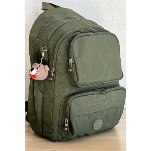 Nemo Group Haki Orta Boy Okul Çantası Laptop ve Seyahat Sırt Çantası Su Geçirmez Ayıcık Anahtarlık Hediyeli