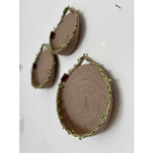 Patiska Tasarım 3'lü Takım Duvar Süsü, Jüt Duvar Süsü, Bohem Tarz