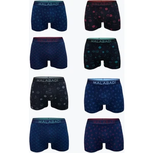 Erkek Desenli 8 Lı Paket Modal Boxer 8 Adet 8M252