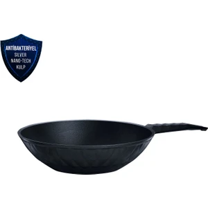 BioDiamond Antibakteriyel Kulp İndüksiyon Tabanlı Wok Tava 28 cm 2,9 Lt