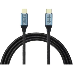 5A 100W 20GPS 4K 60Hz Type-C To Type-C 4.0 Gen2 Hızlı Data ve Şarj Kablosu Örgülü 2metre Siyah