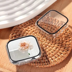Apple Için Temperli Cam + Kapak Izle Vaka 44MM Ekran Koruyucu Apple Izle Aksesuarları