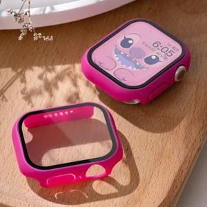 Apple Için Temperli Cam + Kapak Izle Vaka 44MM Ekran Koruyucu Apple Izle Aksesuarları