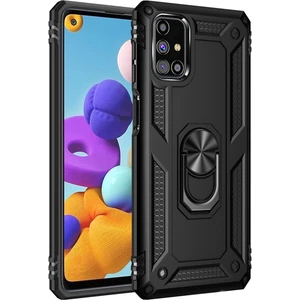 Samsung Galaxy M31S Kılıf Sofya Yüzüklü Silikon Kapak - Siyah