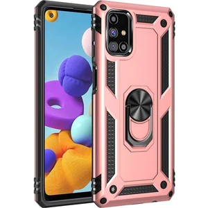 Samsung Galaxy M31S Kılıf Sofya Yüzüklü Silikon Kapak - Rose