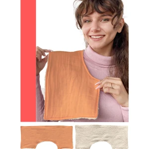 Joyous Mom & Kids Organik Pamuk Müslin ve Havlu Tabanlı Çift Yönlü Kullanm Omuz Bezi Ağız Ter Mendili Omuz Örtüsü 2'li